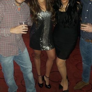 Black sequin mini dress